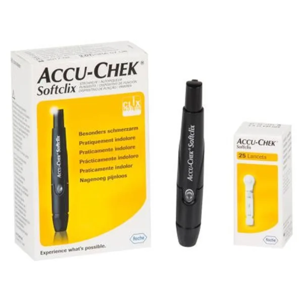 Accu-Chek Softclix Lancetador Preto c/ 25 Lancetas