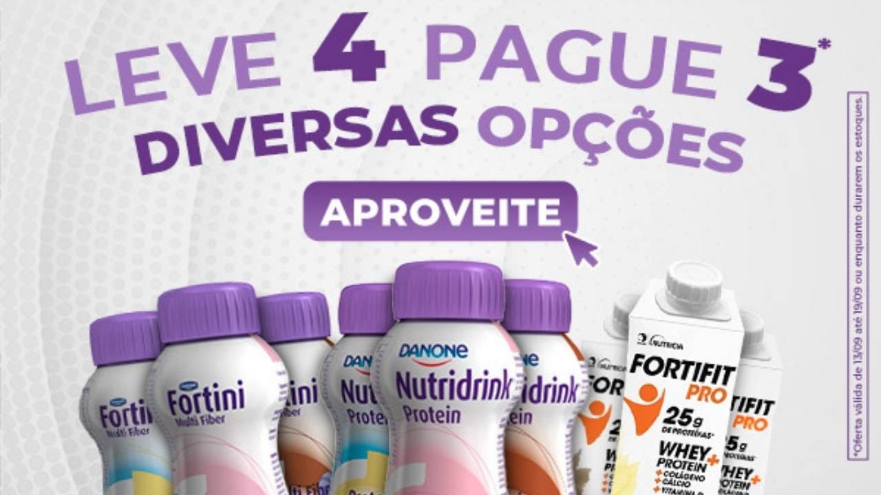 Imagem ilustrativa dos produtos Danone em oferta leve quatro pague três.
