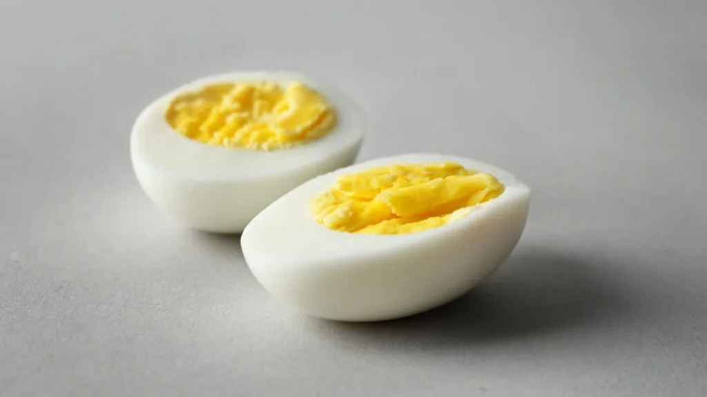 ovo cozido partido ao meio